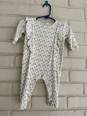 Lila and Hayes Baby Ice Cream Print Pima Cotton Ruffle Romper Pajamas 3-6M